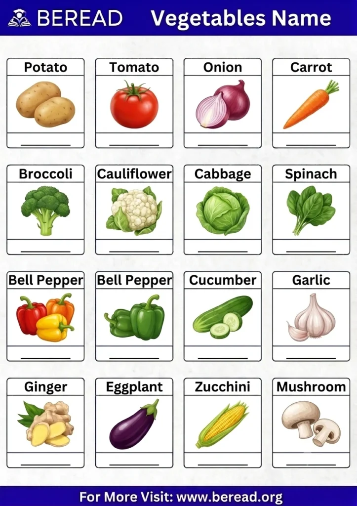 Vegetables Name in English