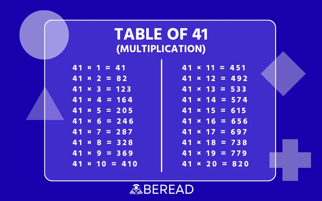 Table of 41